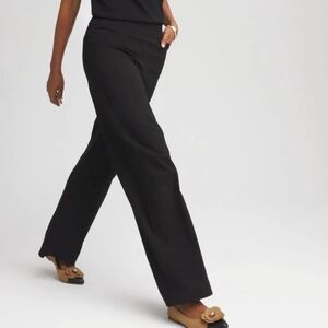Chico's NWT So Slimming Trouser Womens Pull On Wide Leg Pant Stretch Black 16